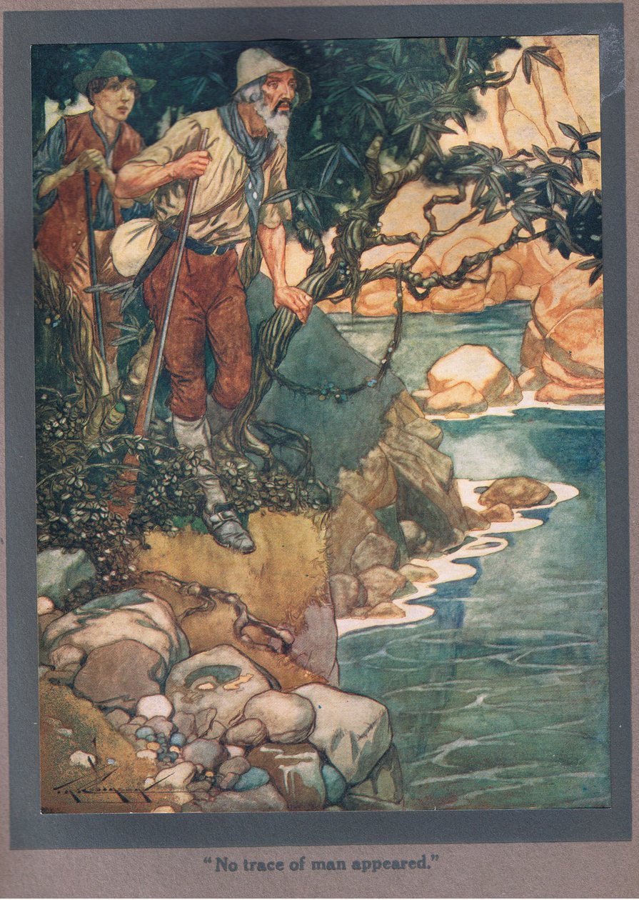 Nie pojawił się żaden ślad człowieka (kolorowa litografia) autorstwa Thomas Heath Robinson