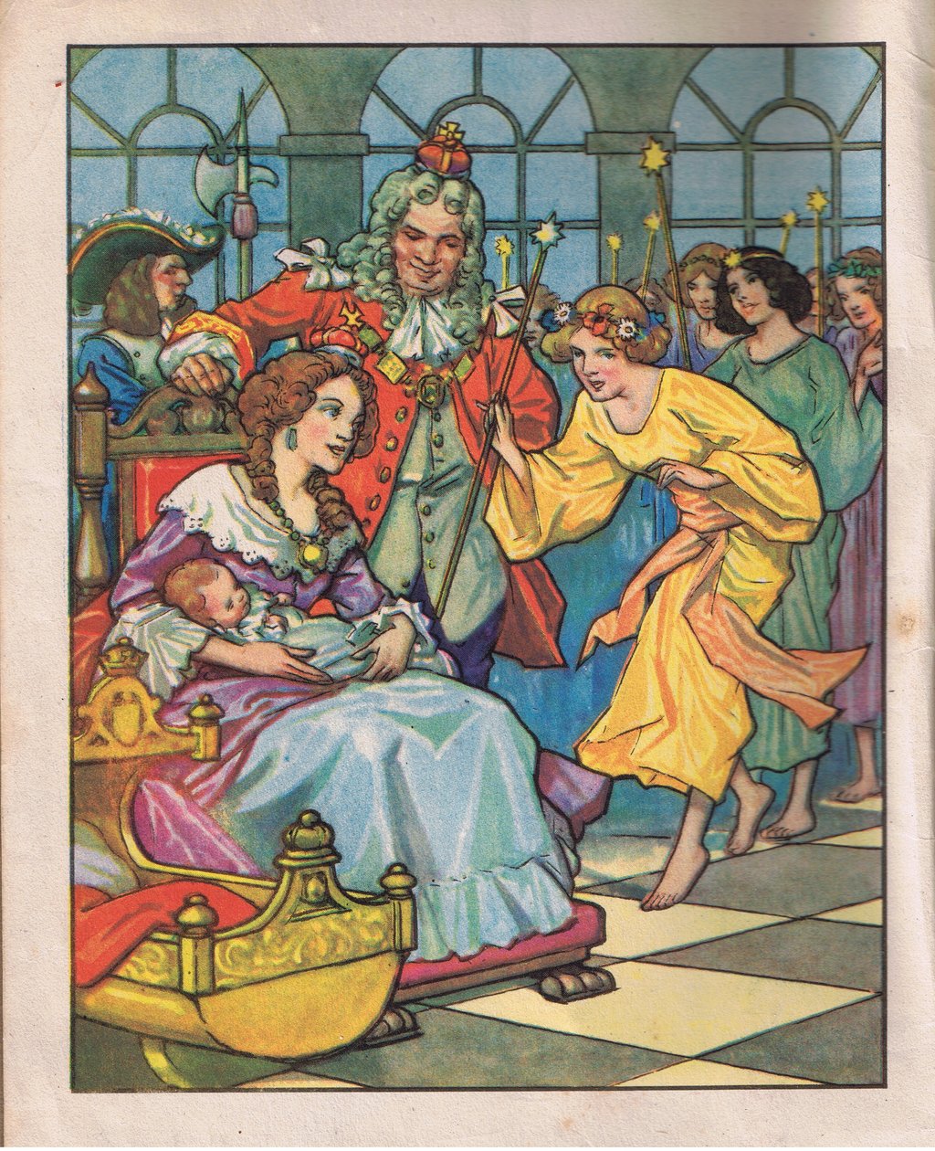 Wróżki i księżniczka (litografia) autorstwa Thomas Heath Robinson