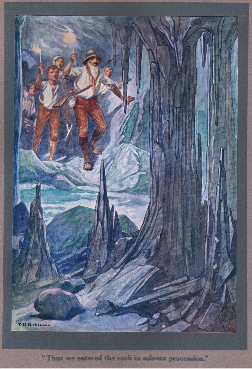 W ten sposób weszliśmy na skałę w uroczystej procesji (kolorowa litografia) autorstwa Thomas Heath Robinson