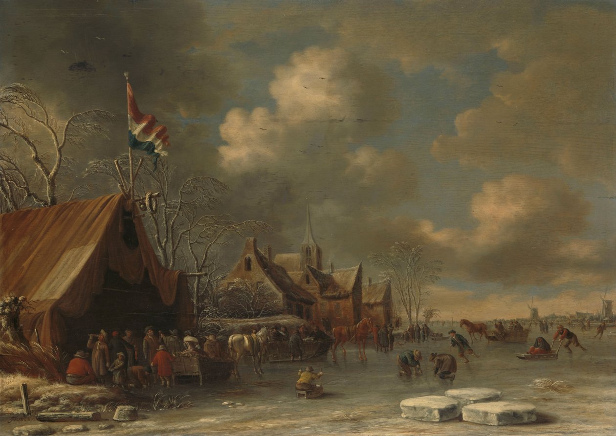 Ciesz się lodem, 1677 autorstwa Thomas Heeremans