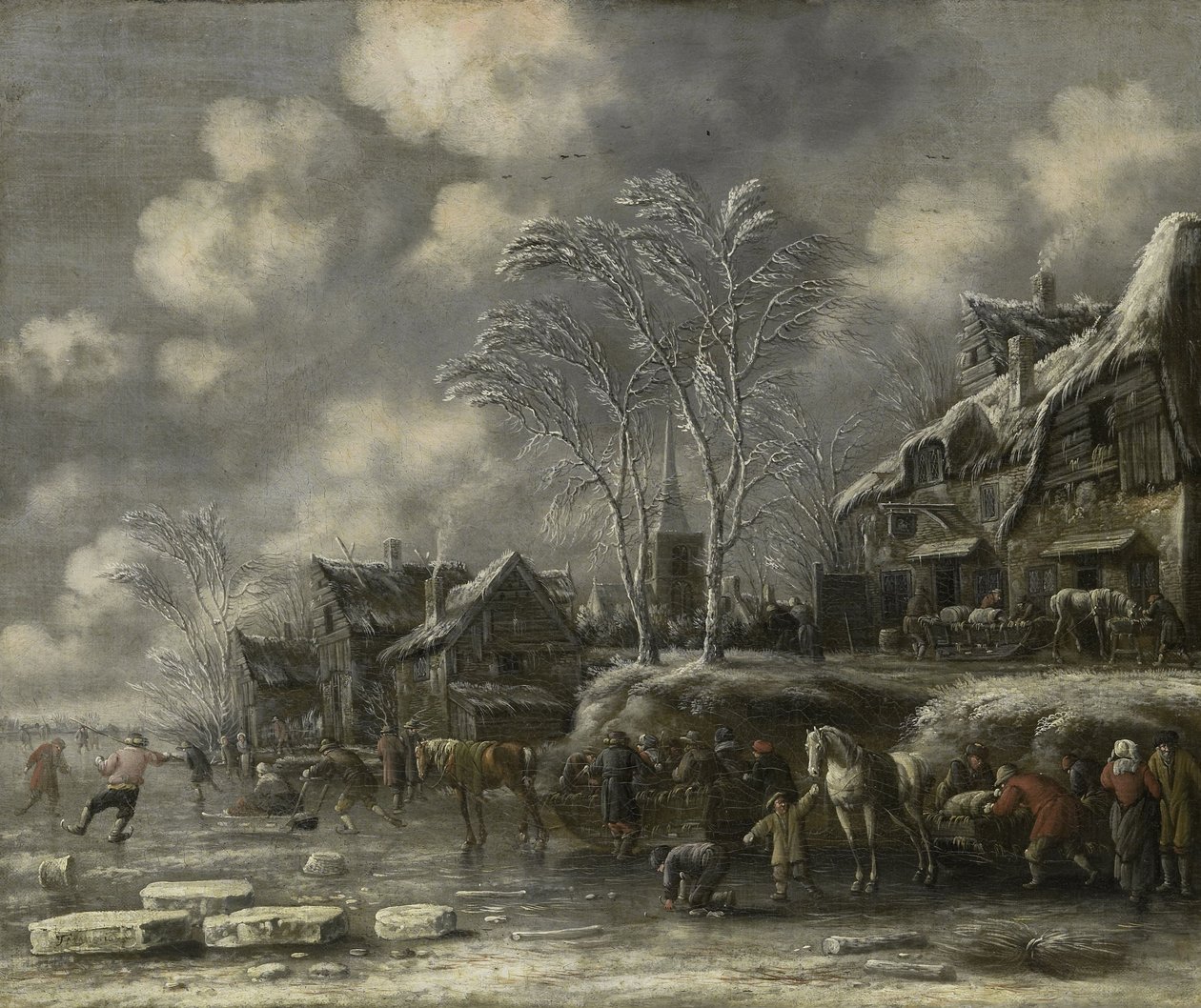 Scena zimowa, 1675 autorstwa Thomas Heeremans