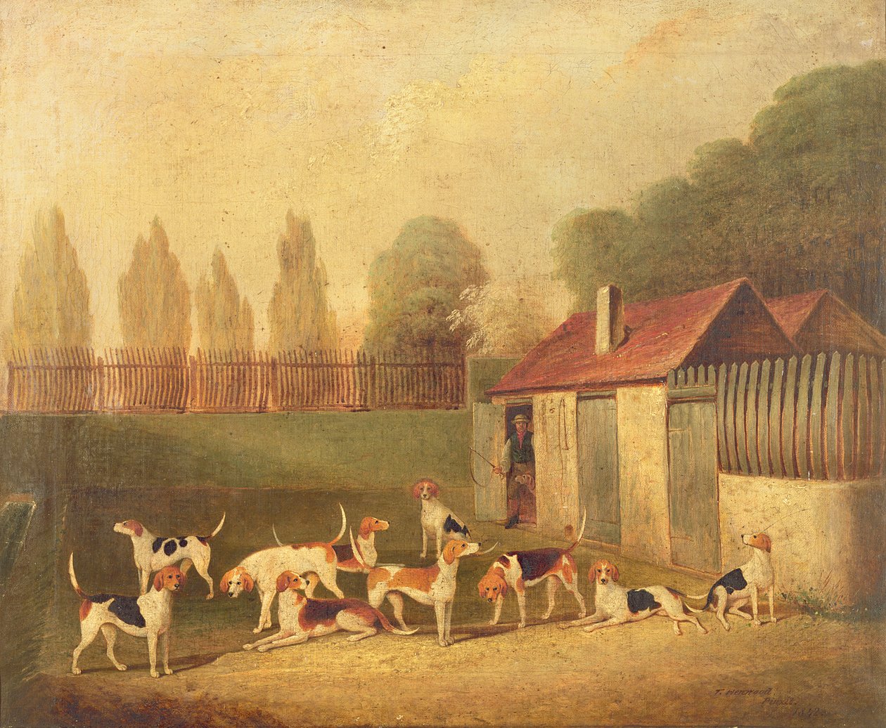 Foxhoundy w hodowli autorstwa Thomas Henwood