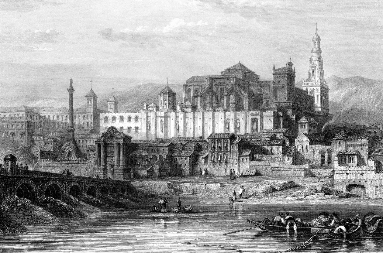 Wielki meczet i lochy Inkwizycji, Kordoba, Hiszpania, XIX wiek. autorstwa Thomas Higham
