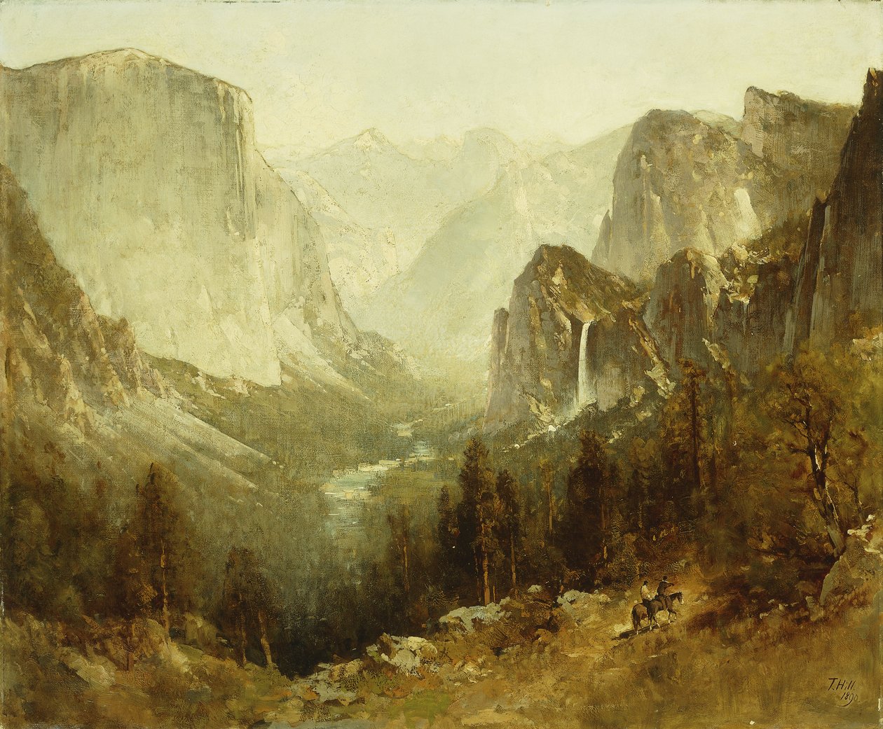 Polowanie w Yosemite, 1890 autorstwa Thomas Hill