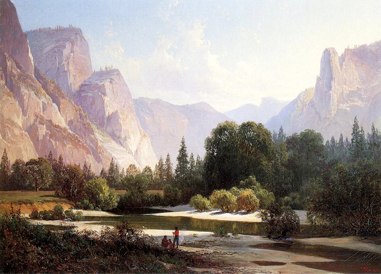 Obóz Indian Paiute, Yosemite, 1890 autorstwa Thomas Hill