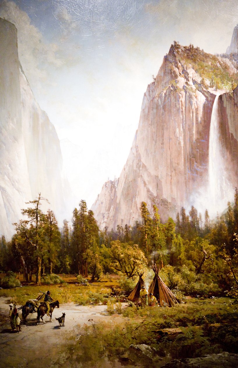 Dolina Yosemite (El Capitan & Bridal Veil Falls) autorstwa Thomas Hill