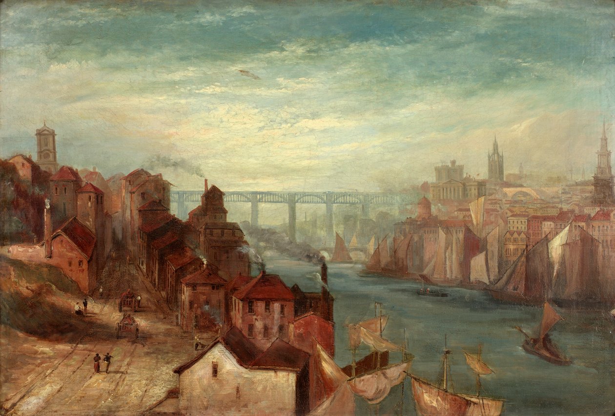 Newcastle upon Tyne z Gateshead, ok.1880 autorstwa Thomas Hodgson Liddell