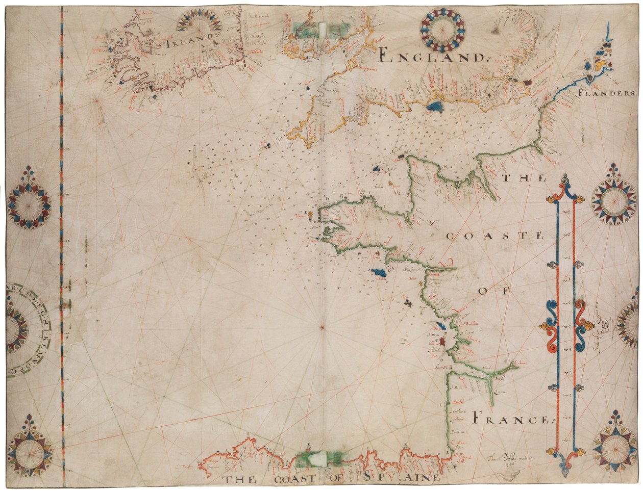Mapa Zatoki Biskajskiej i kanału La Manche autorstwa Thomas Hood
