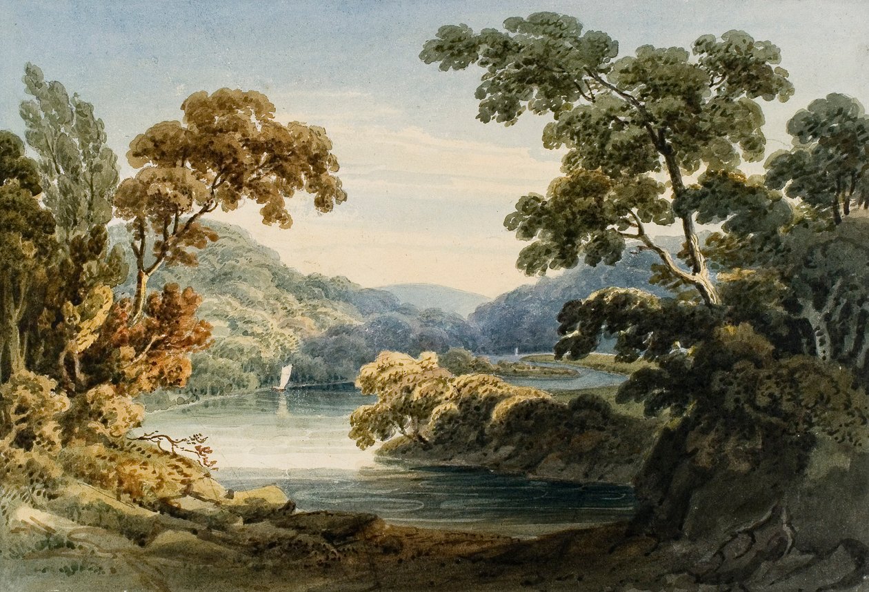 Na rzece Neath (akwarela i ołówek na papierze) autorstwa Thomas Hornor