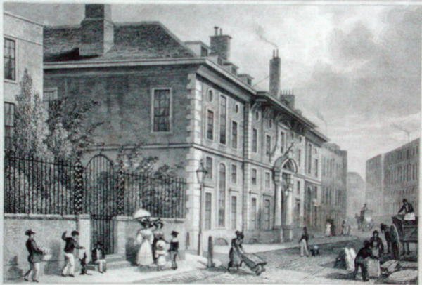 Widok Sali Złotniczej od strony Foster Lane, ok. 1827 (rycina) autorstwa Thomas Hosmer (after) Shepherd