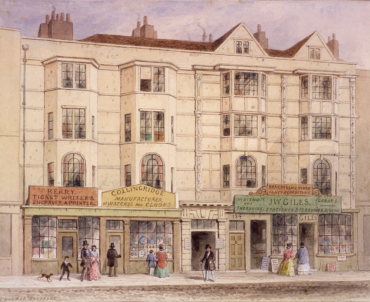 Aldersgate Street, Londyn, 1851 autorstwa Thomas Hosmer Shepherd