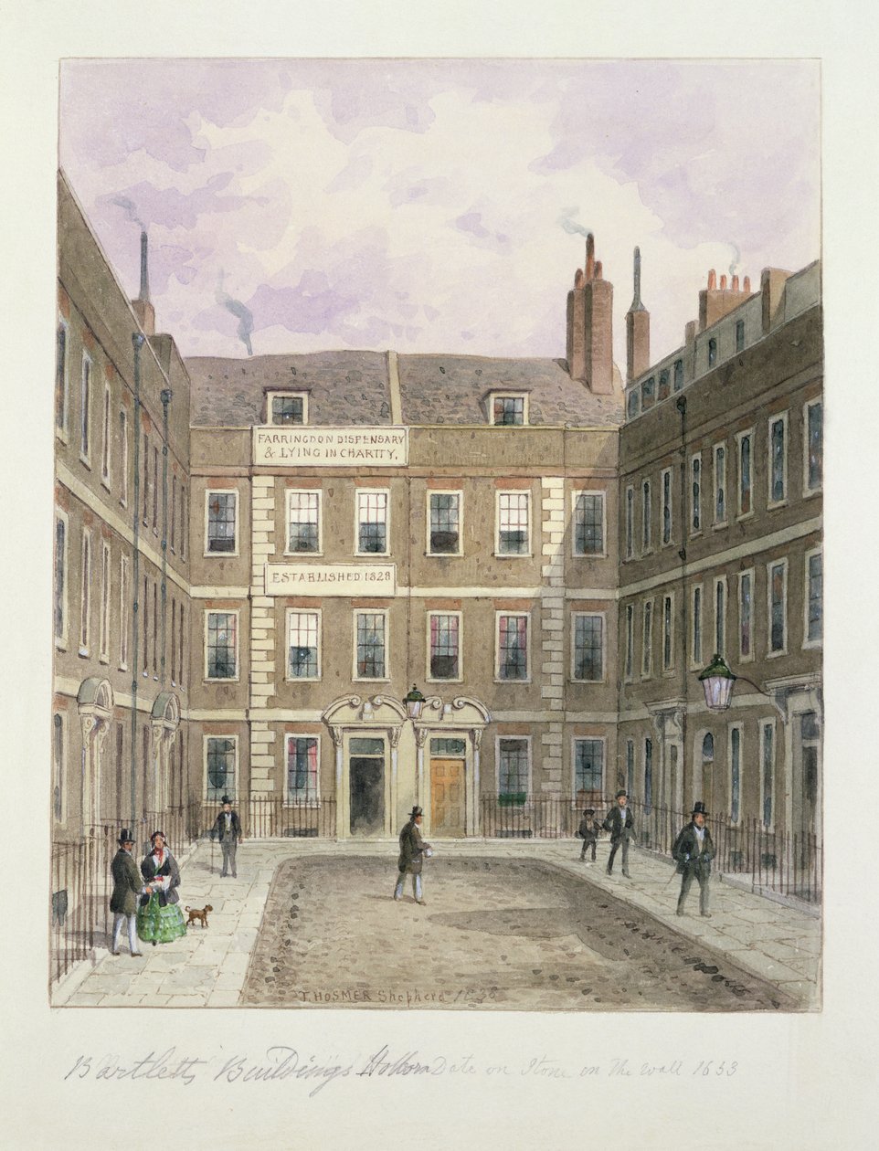Budynki Bartletta, Holborn, 1838 autorstwa Thomas Hosmer Shepherd