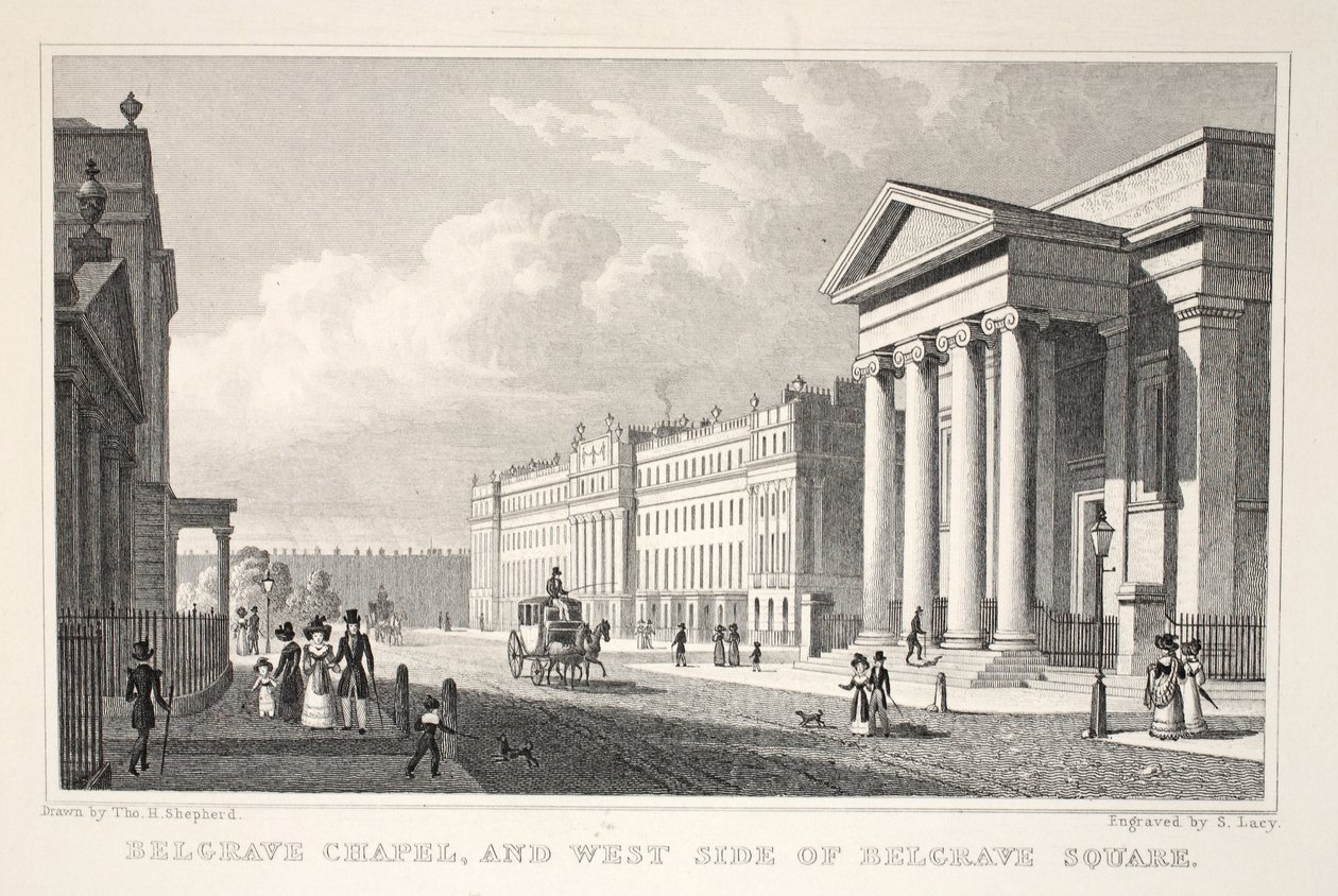 Belgrave Chapel i zachodnia strona Belgrave Square, z "London and it