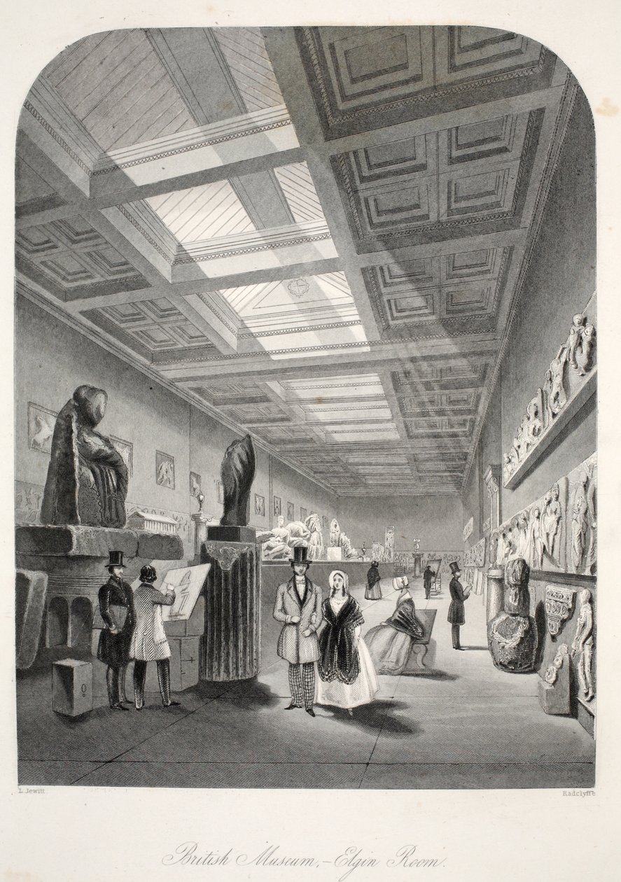 British Museum, Elgin Room, z pubu „London Interiors withich Costumes and Ceremonies”. Joseph Mead, Londyn, c.1843 (rycina stalowa) autorstwa Thomas Hosmer Shepherd