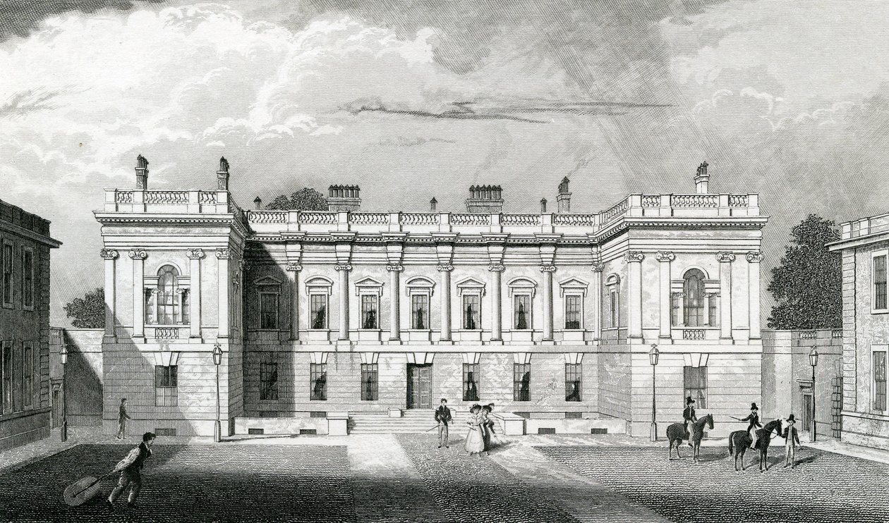 Burlington House, Royal Academy of Arts, Piccadilly, Londyn, ok. 1829-31 autorstwa Thomas Hosmer Shepherd