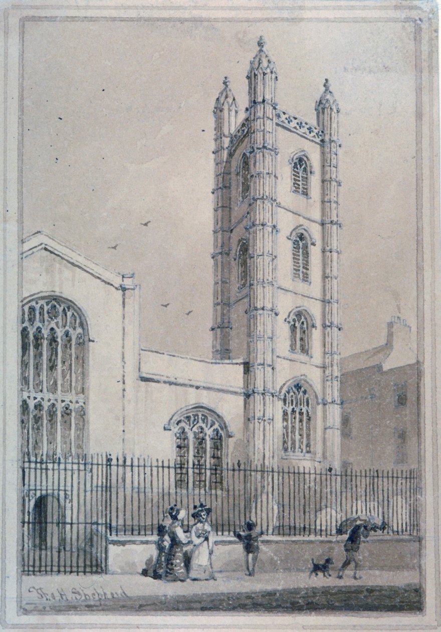 Kościół St Mary Aldermary, City of London, 1830 autorstwa Thomas Hosmer Shepherd
