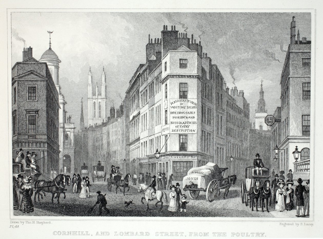 Cornill i Lombard Steet, od strony Poultry, z "London and it