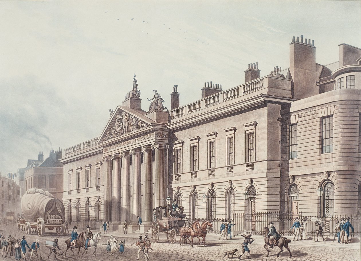 East India House, rytowany przez Josepha Constantine Stadlera (1780-1812), wydany przez Ackermann