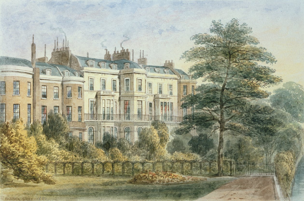 Wschodni front domu Sir Roberta Peela w Privy Garden (1788-1850) 1851 autorstwa Thomas Hosmer Shepherd