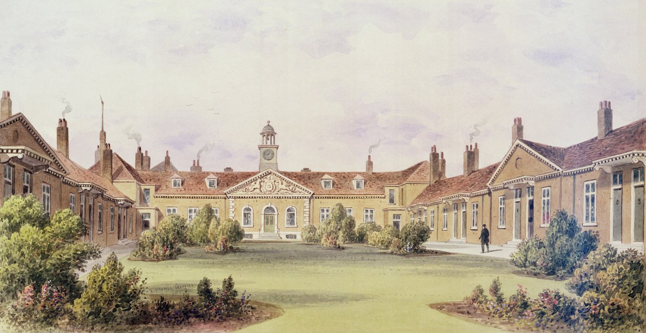 Szpital Emanuela, Pola Tothill, 1850 autorstwa Thomas Hosmer Shepherd