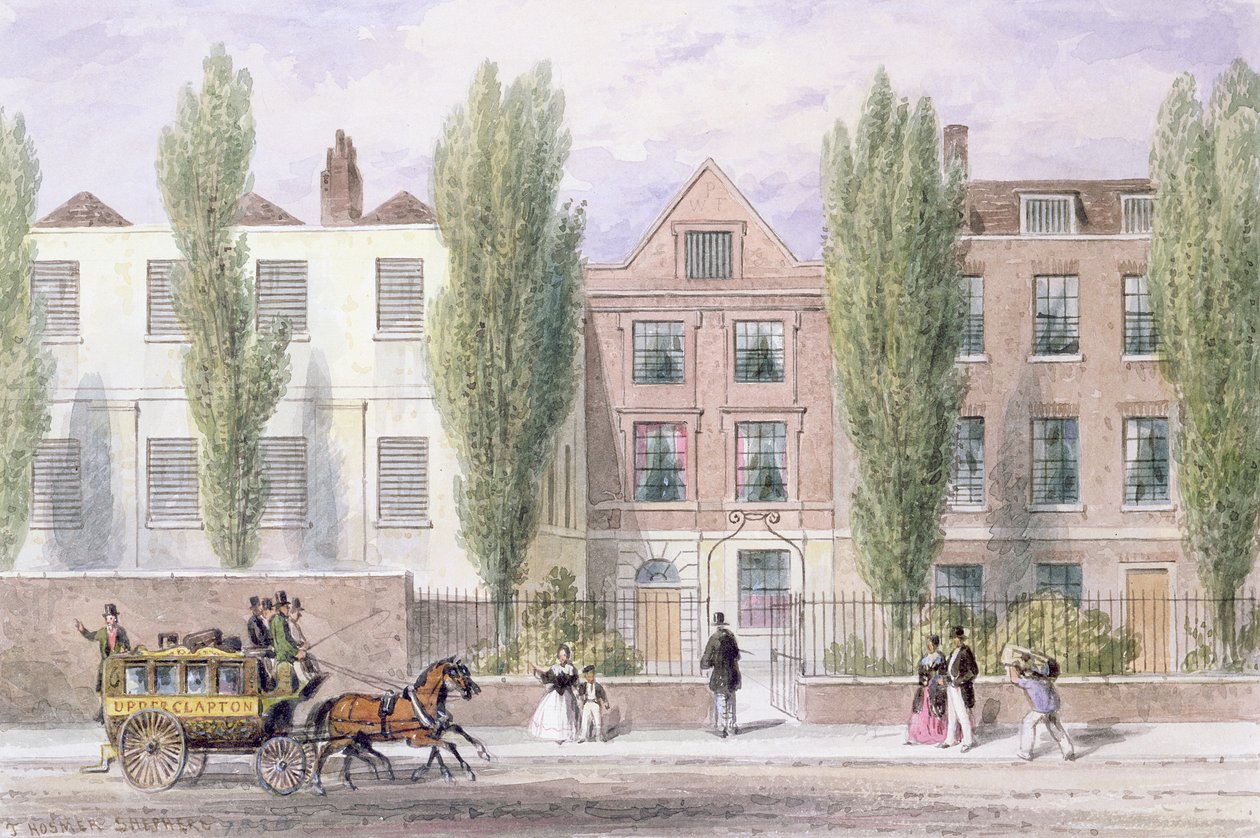 Dom Fishera, Lower Street, Islington, 1838 r. autorstwa Thomas Hosmer Shepherd