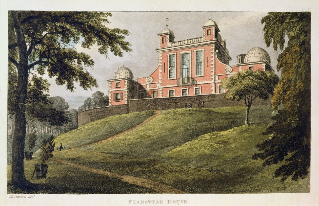 Flamstead House, z „Repozytorium Sztuki” Ackermanna, wydany ok. 1826 r. autorstwa Thomas Hosmer Shepherd