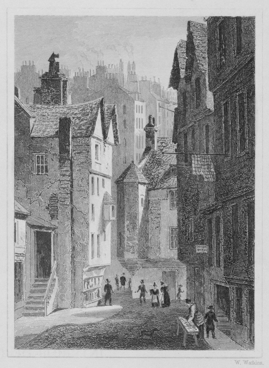 High School, Wynd, Edinburgh grawerowane przez Williama Watkinsa, 1831 autorstwa Thomas Hosmer Shepherd