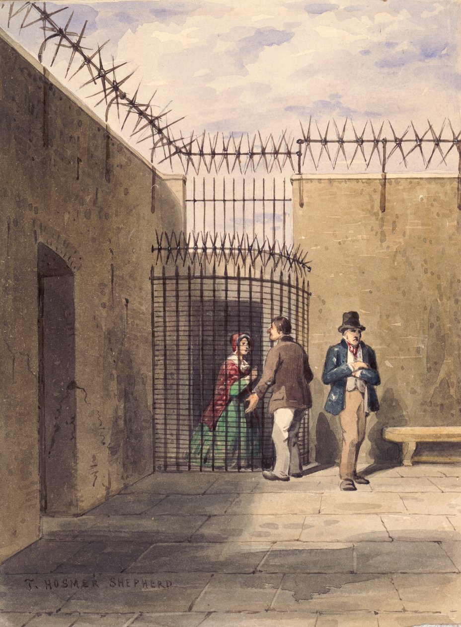 Dom Więzienny, Clerkenwell, Londyn, ok. 1830 r. autorstwa Thomas Hosmer Shepherd