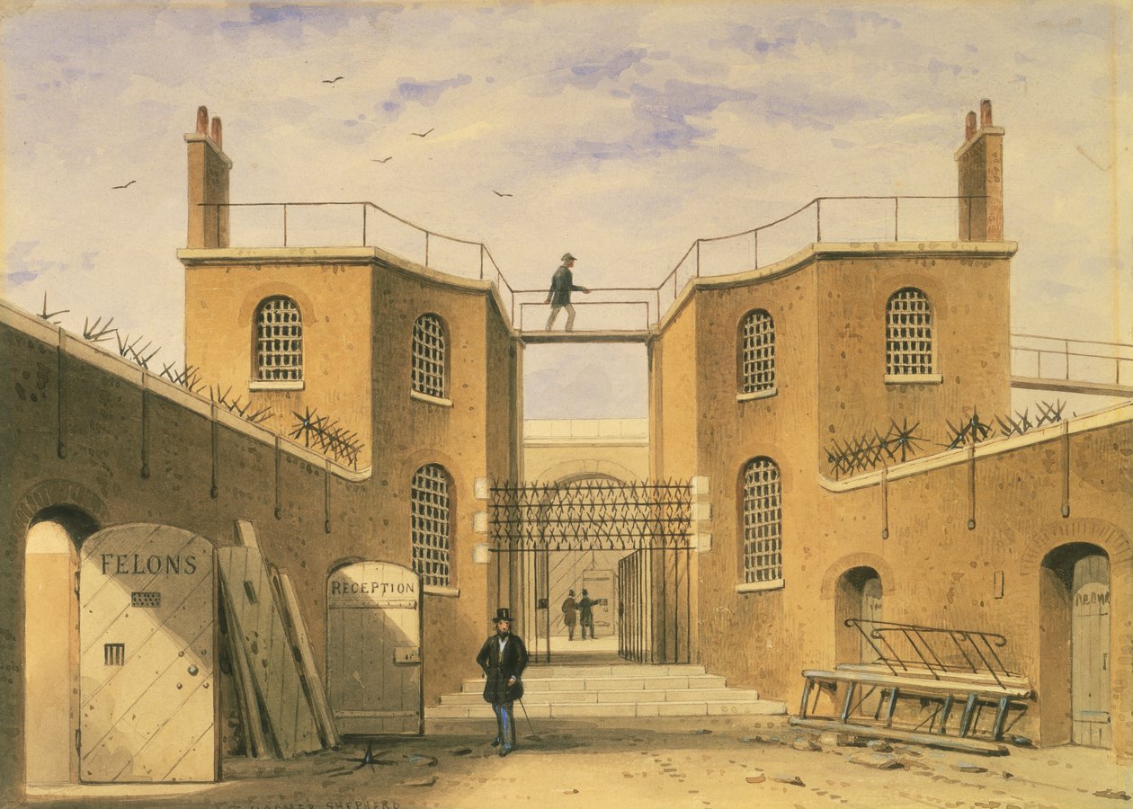 Dom poprawczy, Clerkenwell, Londyn, ok. 1850 autorstwa Thomas Hosmer Shepherd