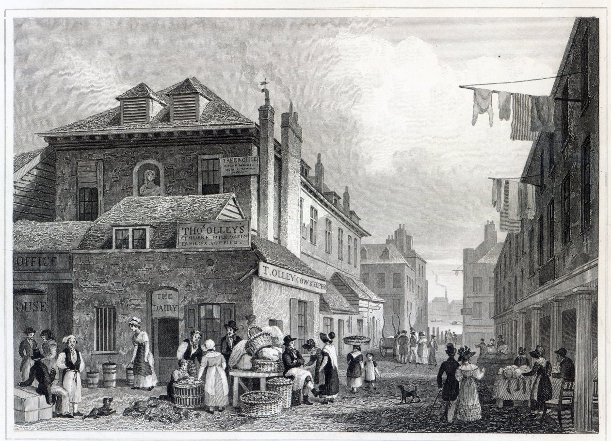 Hungerford Market, Strand, grawerowane przez Thomasa Barbera, 1830 autorstwa Thomas Hosmer Shepherd