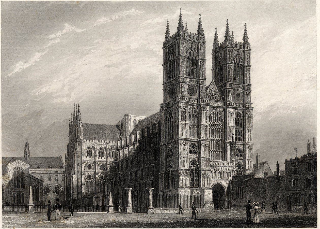Londyn, widok na opactwo Westminster autorstwa Thomas Hosmer Shepherd