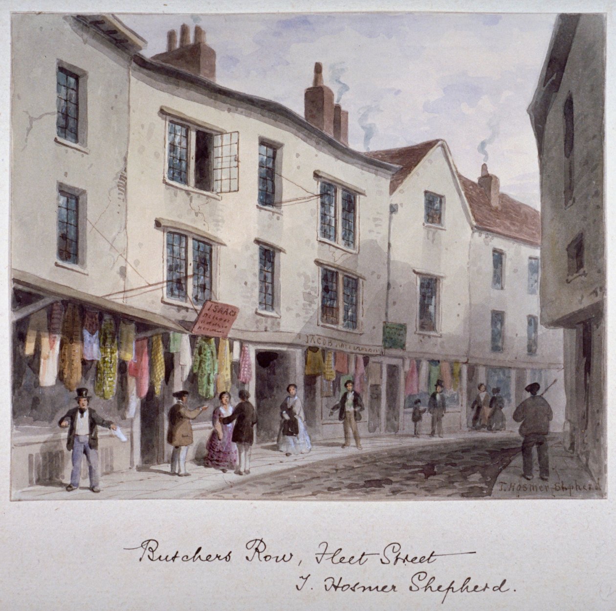 Prawdopodobnie widok na Holywell Street, Westminster, Londyn, ok. 1850 autorstwa Thomas Hosmer Shepherd