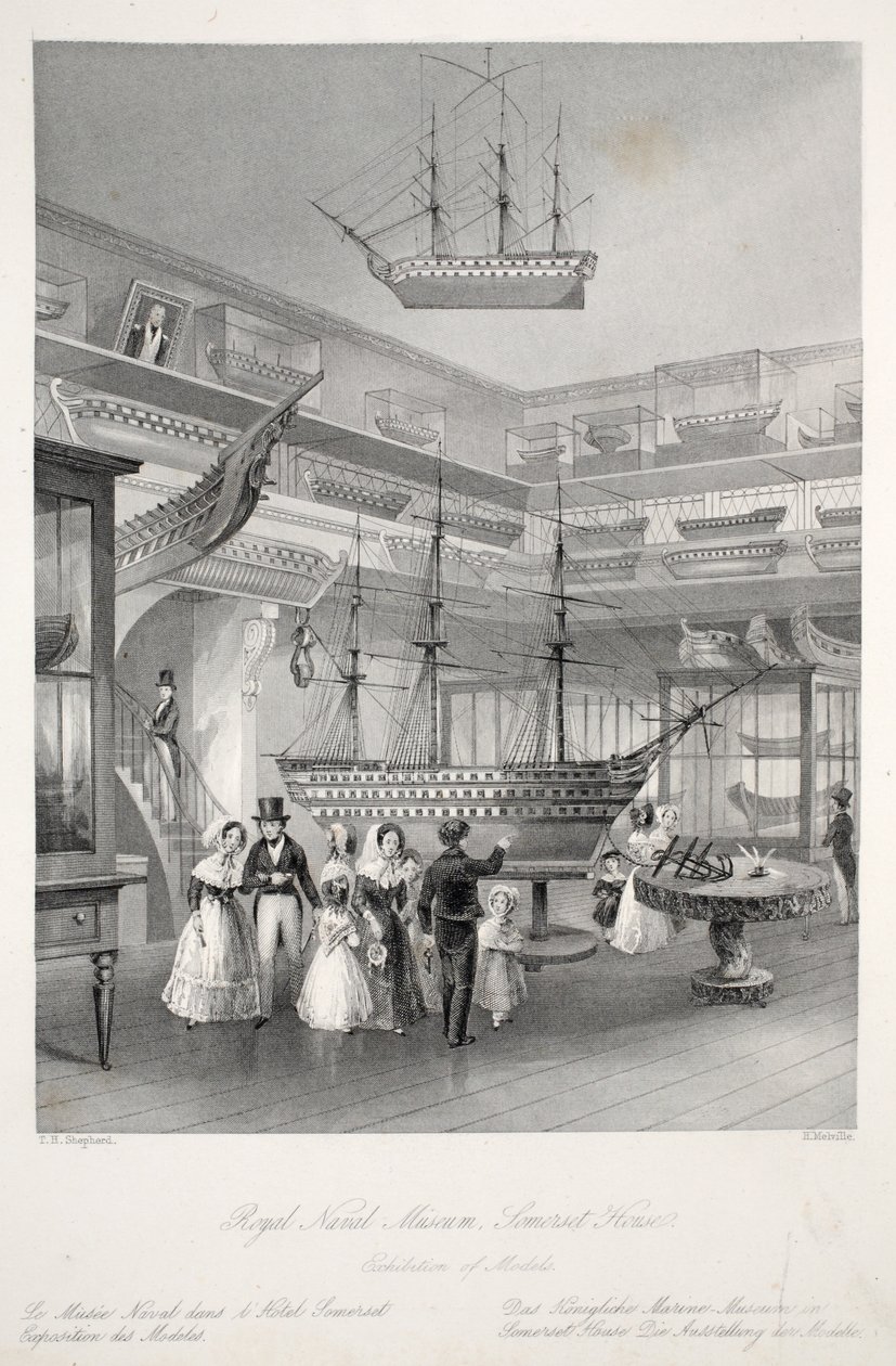 Królewskie Muzeum Marynarki Wojennej, Somerset House, z pubu „London Interiors withich Costumes and Ceremonies”. Joseph Mead, Londyn, c.1843 (rycina stalowa) autorstwa Thomas Hosmer Shepherd