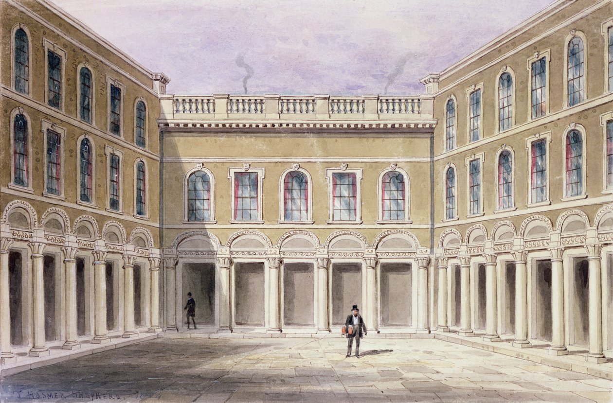 Wewnętrzny Dziedziniec Sali Sukienników, 1854 autorstwa Thomas Hosmer Shepherd