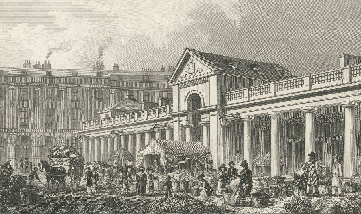 Potem w. fasada nowego rynku Covent Garden, 1827-30 autorstwa Thomas Hosmer Shepherd