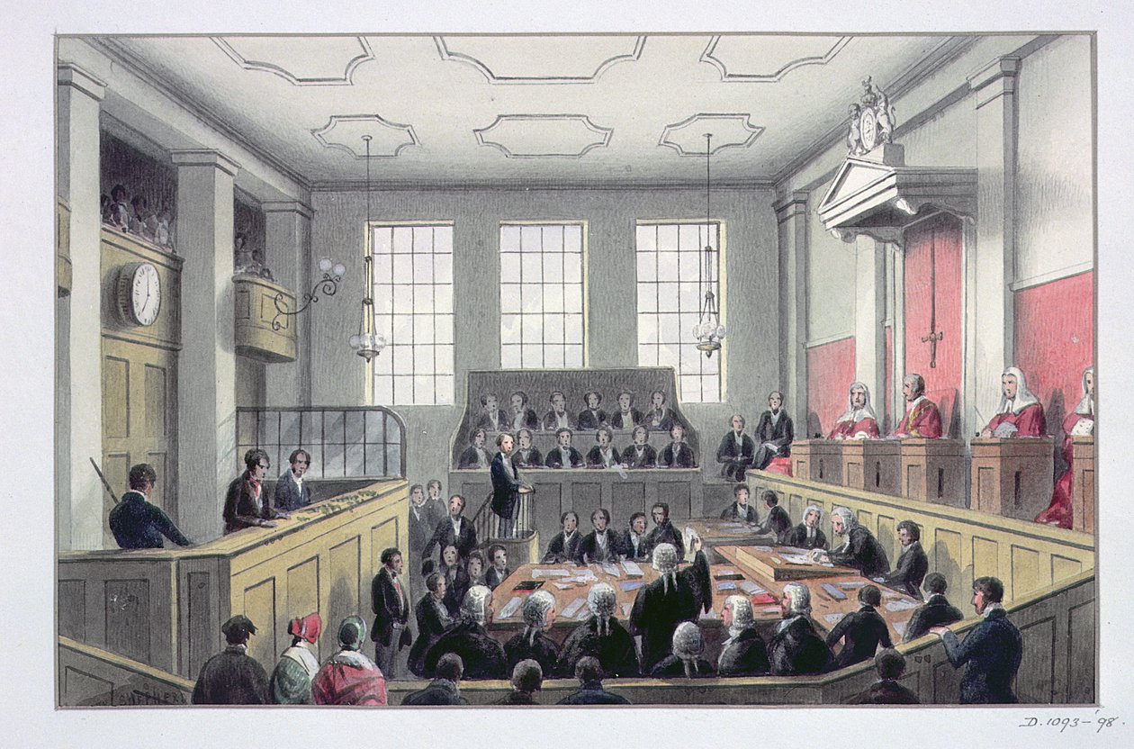 Old Bailey, Londyn (wnętrze) autorstwa Thomas Hosmer Shepherd