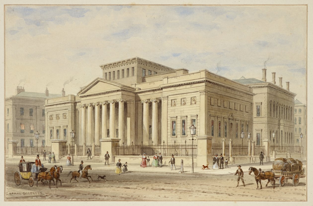 The Royal Manchester Institution, ok. 1836 (akwarela na papierze) autorstwa Thomas Hosmer Shepherd