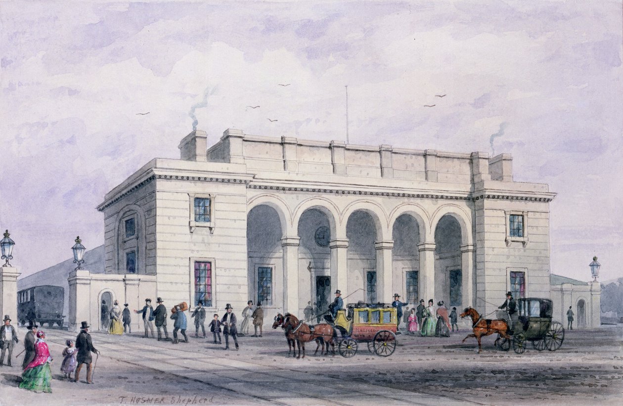 Dworzec Południowo-Zachodni w Nine Elms Vauxhall, 1856 autorstwa Thomas Hosmer Shepherd