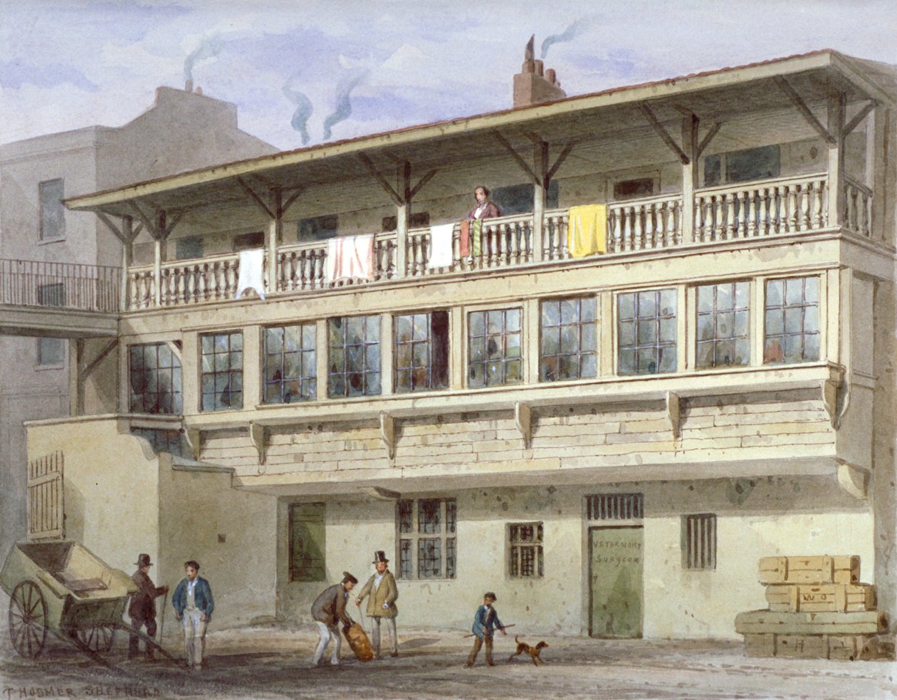 The White Bear Inn na Piccadilly, Westminster, Londyn, 1856 r. autorstwa Thomas Hosmer Shepherd