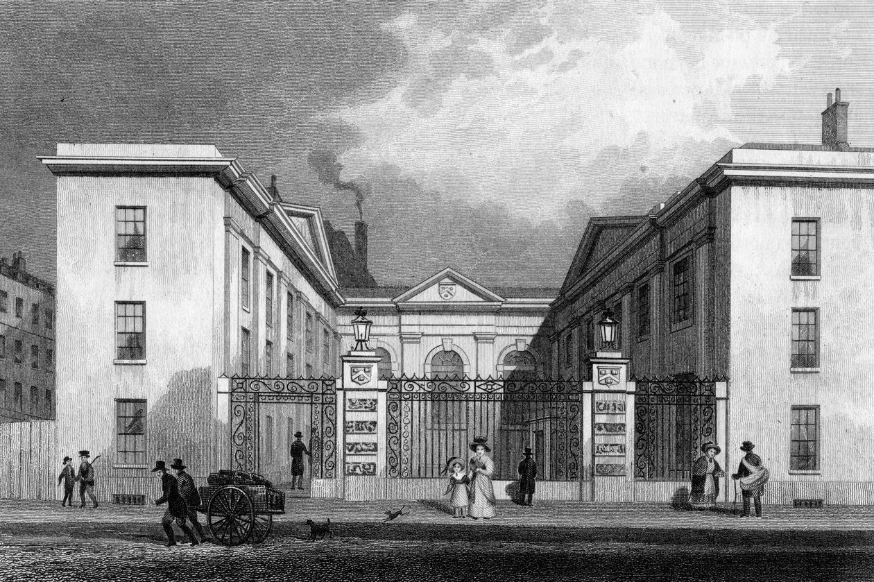 Hala Winiarzy, Upper Thames Street, grafika R. Acon, ok. 1829-31 autorstwa Thomas Hosmer Shepherd