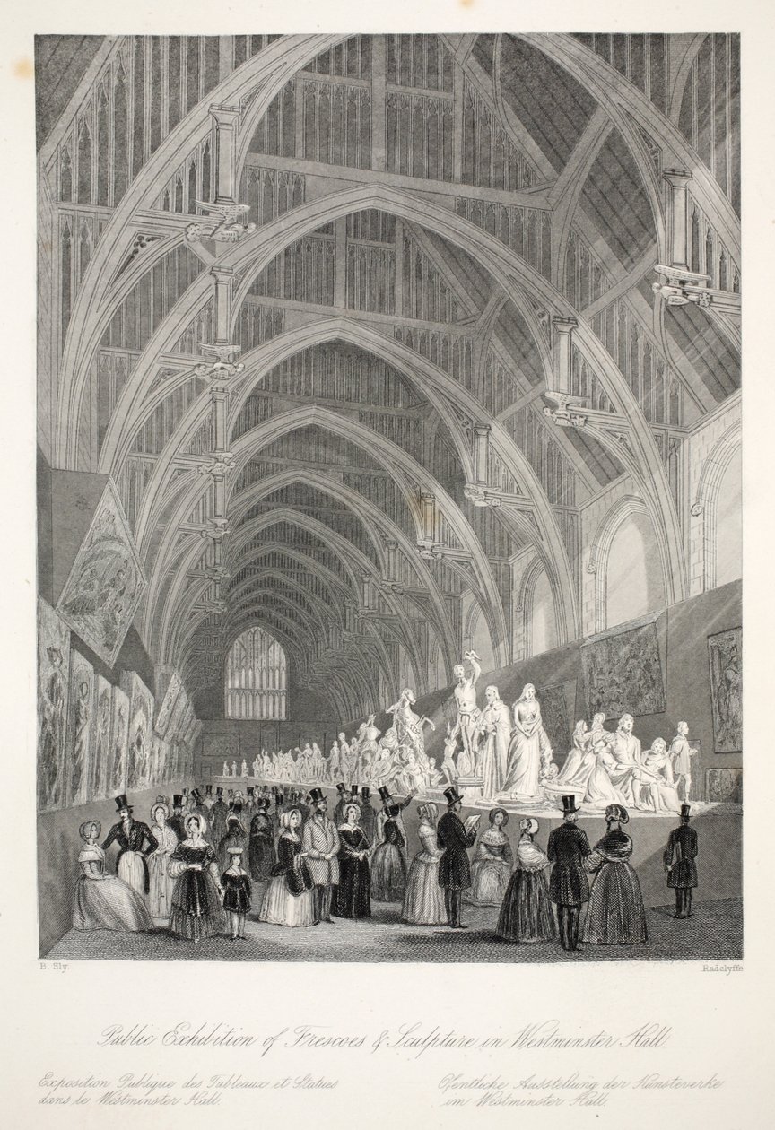 Westminster Hall, z pubu „London Interiors withich Costumes and Ceremonies”. Joseph Mead, Londyn, c.1843 (rycina stalowa) autorstwa Thomas Hosmer Shepherd