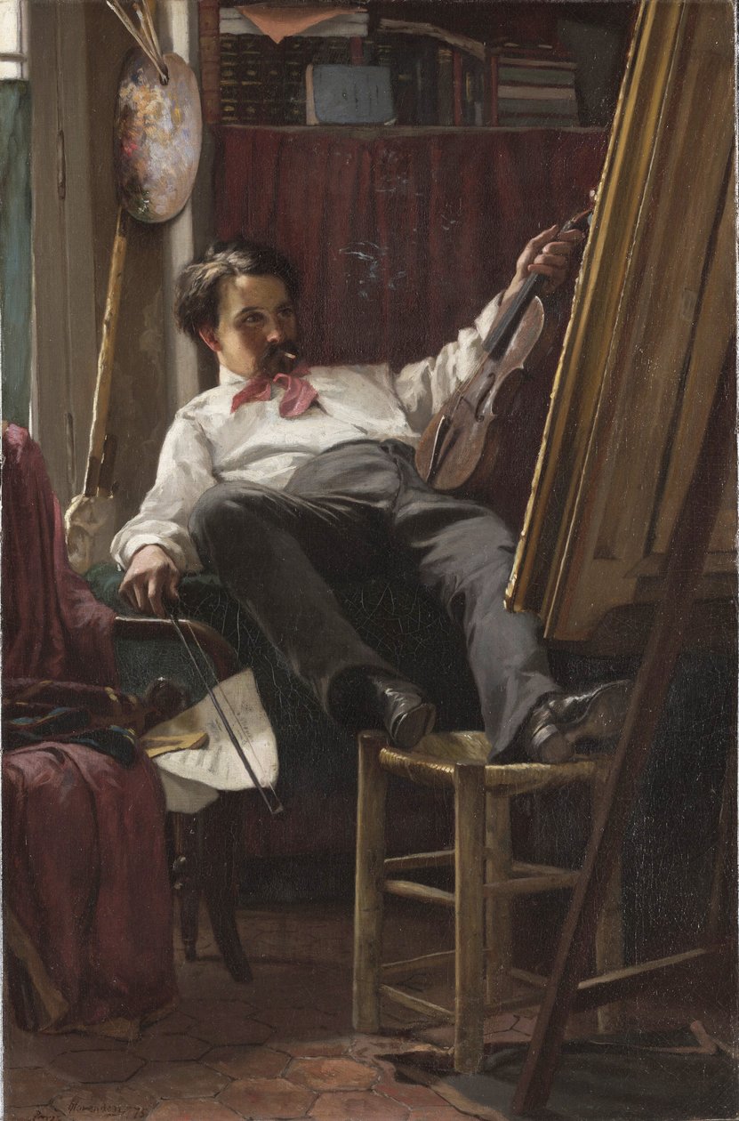 Autoportret artysty w jego pracowni autorstwa Thomas Hovenden
