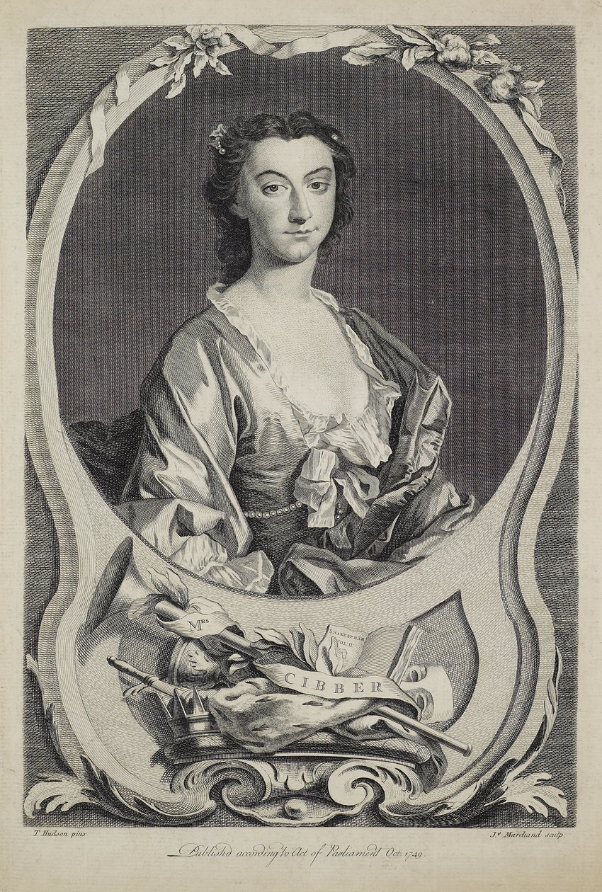 Pani Cibber, grawerowana przez J. Marchanda (fl.1749), 1749 autorstwa Thomas Hudson