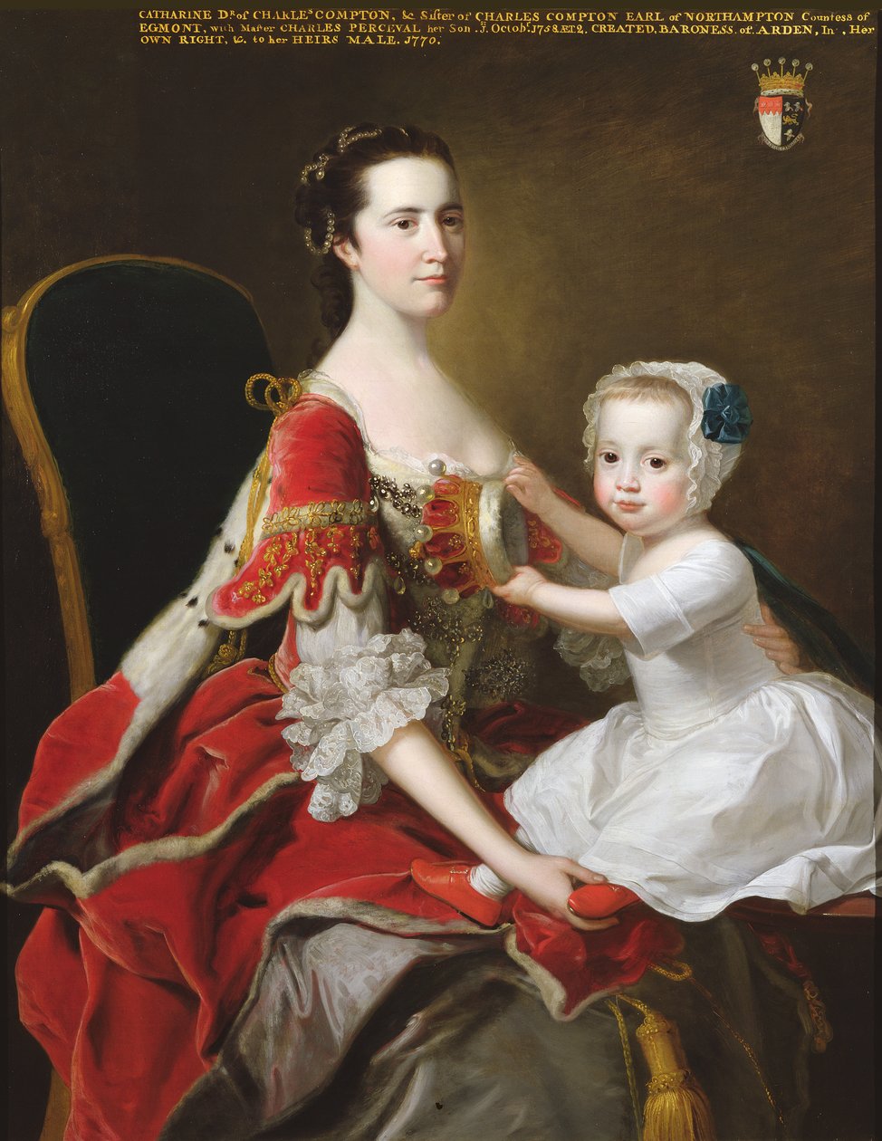 Portret Catherine Compton (zm.1784) hrabiny Egmont i jej najstarszego syna Charlesa Percevala (ur.1756) 1758 autorstwa Thomas Hudson