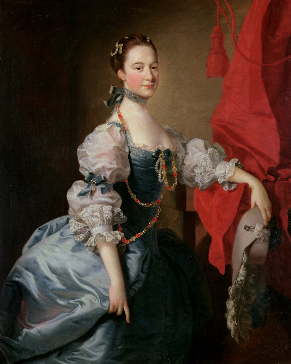 Portret damy w niebieskiej sukni autorstwa Thomas Hudson