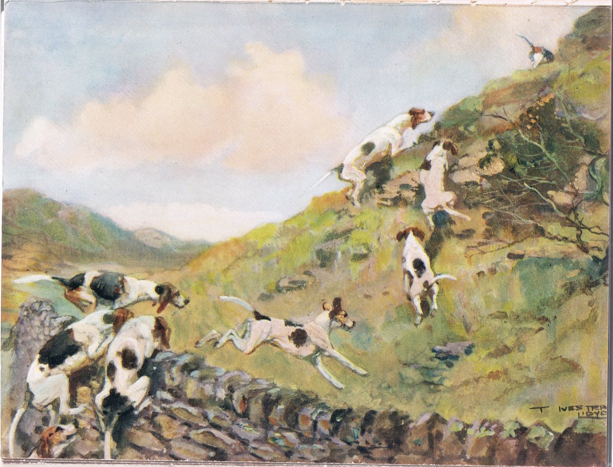 Przedzieranie się przez mur, ilustracja z filmu „Ogary” autorstwa Thomas Ivester Lloyd