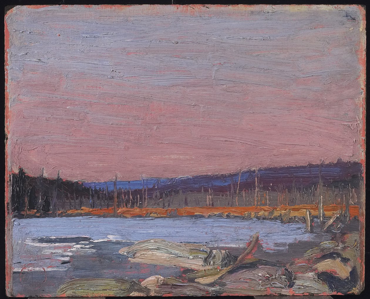 Jezioro Północne, ok. 1916 (olej na kompozytowej płycie z pulpy drzewnej) autorstwa Tom Thomson