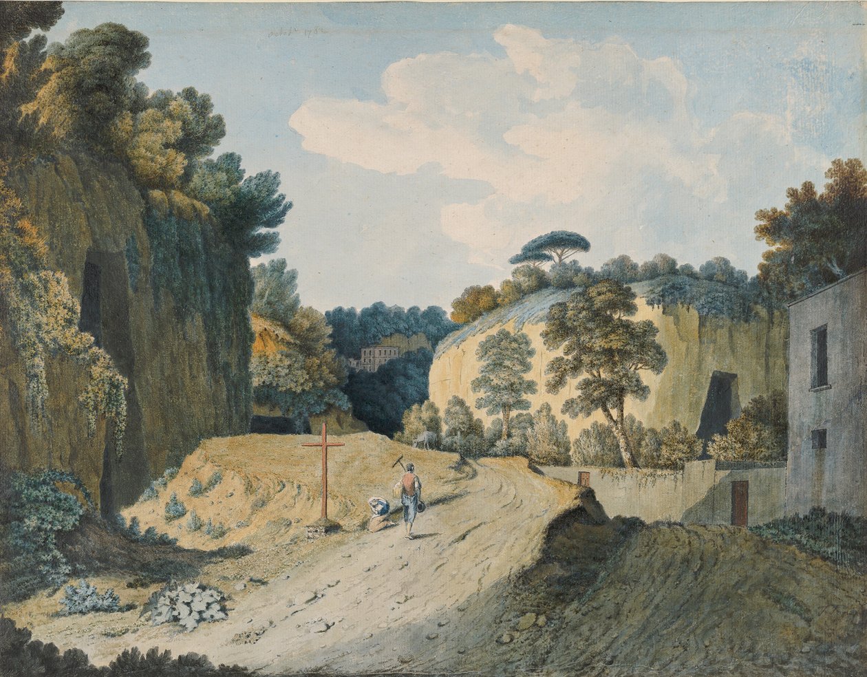 Droga w wąwozie niedaleko Neapolu, 1782. autorstwa Thomas Jones
