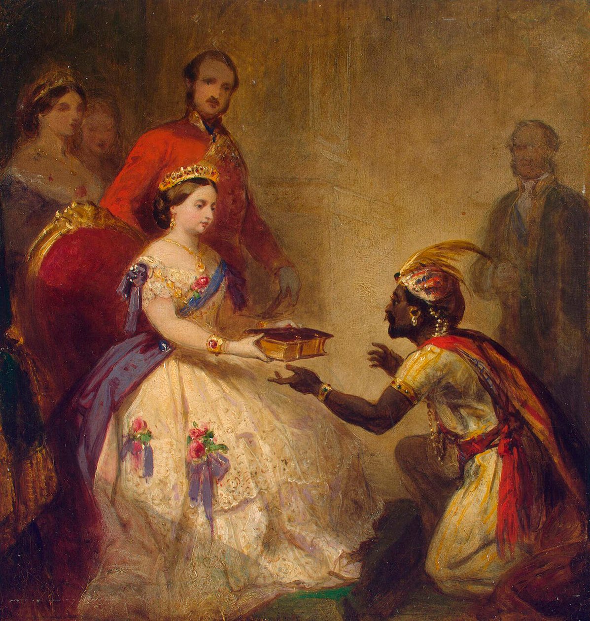 Królowa Wiktoria daje Biblię afrykańskiemu wodzowi”, 1861. autorstwa Thomas Jones Barker