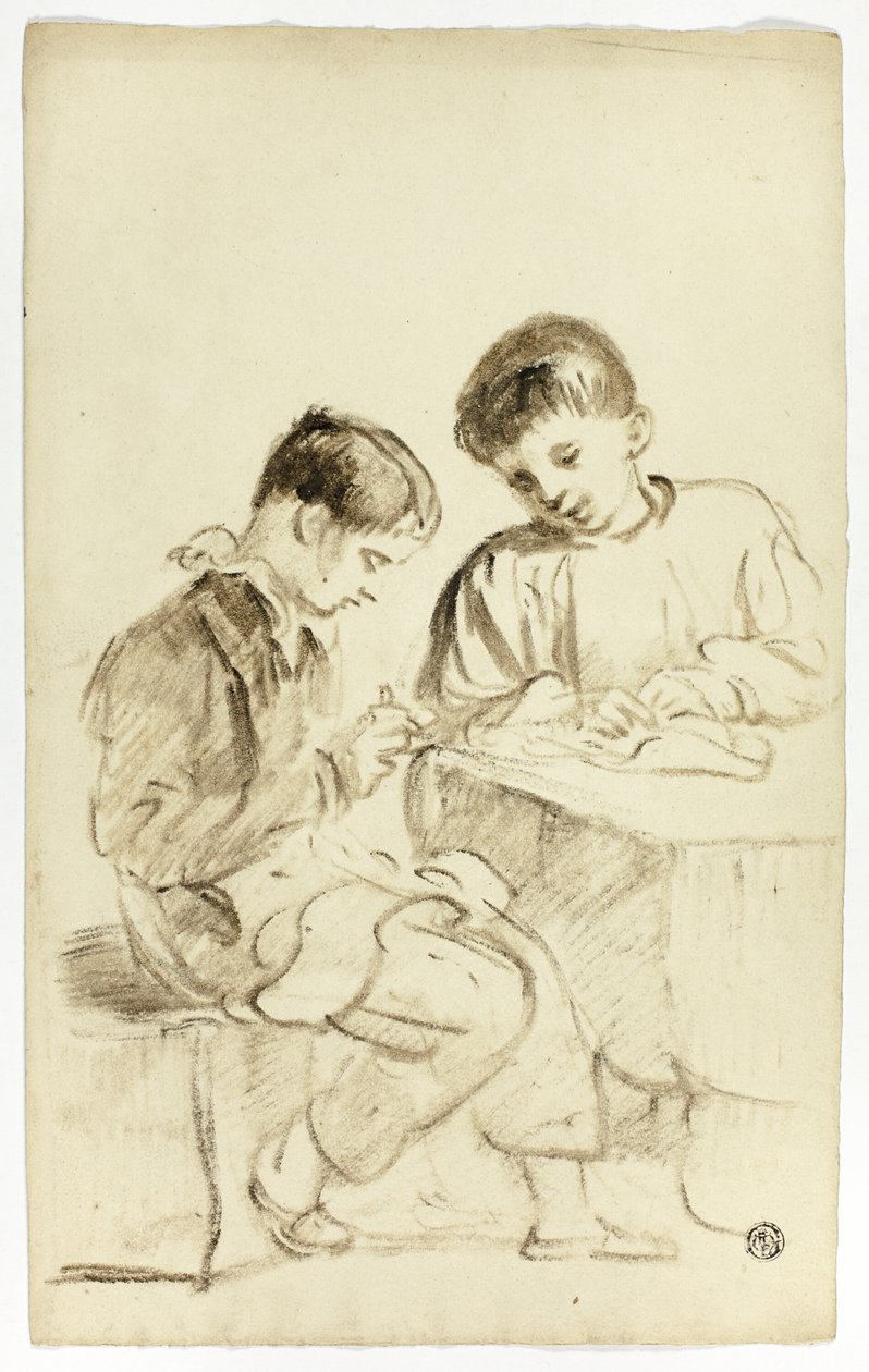 Dwóch chłopców w szkole autorstwa Thomas Jones Barker